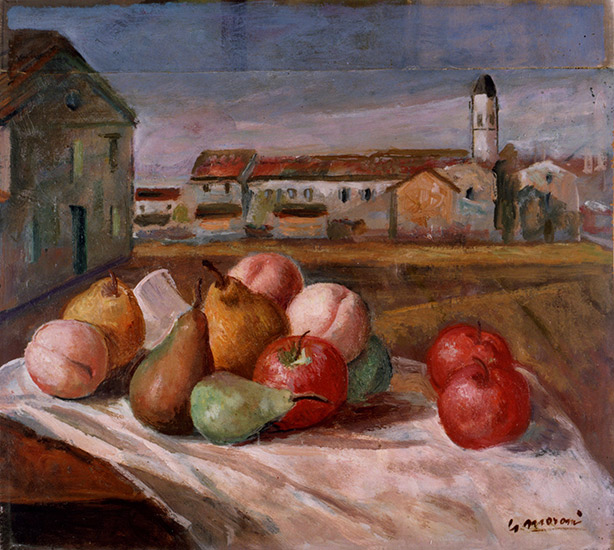 Opere 25 - Frutta a Pieve - Olio su tavola - artista Giuseppe Moroni -  pittore